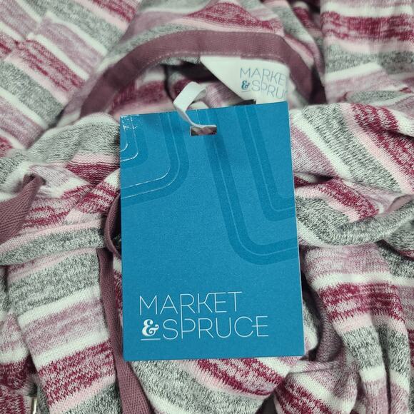 Market and Spruce Kallon knit hooded top Gray&pink Size Lg Stitch Fix cozycore - Picture 7 of 7